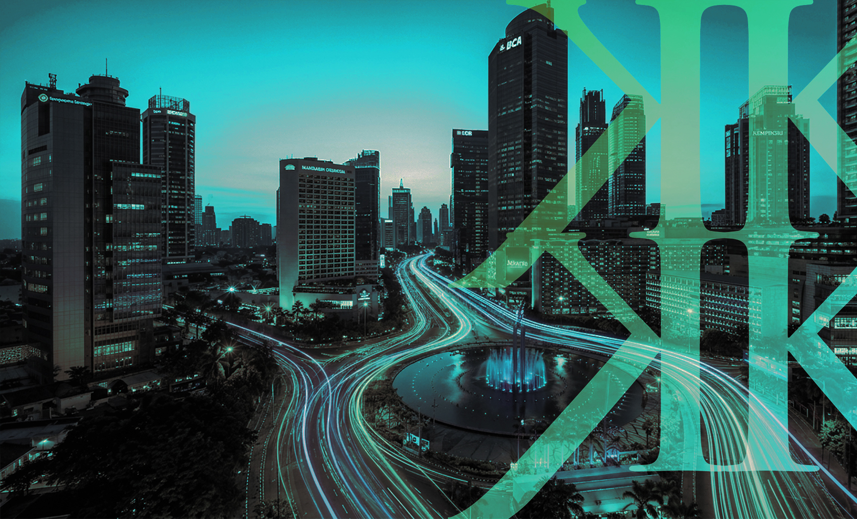 Jakarta skyline at dusk